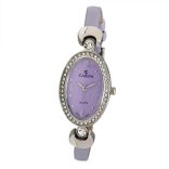 Cardy női karóra, ezüst színű fémtok, lila színű szíj, lila színű számlap, quartz szerkezet, cseppmentes vízállóság
