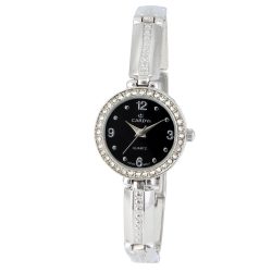   Cardy női karóra, ezüst színű fémtok, ezüst színű fémcsat, fekete színű számlap, quartz szerkezet, cseppmentes vízállóság