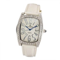   Cardy női karóra, ezüst színű fémtok, fehér szíj, ezüst színű számlap, quartz szerkezet, cseppmentes vízállóság