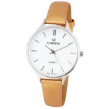 Cardy női karóra, ezüst színű fémtok, arany színű szíj, fehér számlap, quartz szerkezet, cseppmentes vízállóság