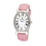 Merion női karóra, ezüst színű fém tok, rózsaszín színű bőrszíj, fehér színű számlap, ásványüveg, quartz szerkezet, cseppmentesség