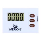 Merion konyhai percjelző, quartz, LCD kijelzővel, fehér színű műanyag tok