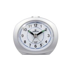   Merion ébresztőóra, quartz, ezüst színű műanyag tok, fehér arab számos számlap