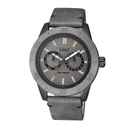   Q&Q férfi karóra, quartz, szürke színű tok, szürke színű szíj, szürke színű számlap, AA34J512Y