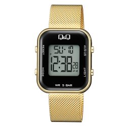   Q&Q női karóra, quartz/LCD, arany színű tok, arany színű acél karcsat, M207J012Y