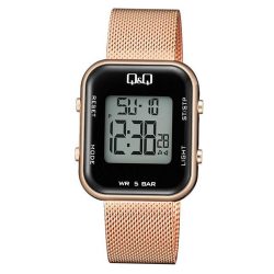   Q&Q női karóra, quartz, digitális, rózsaarany színű tok, rózsaarany színű acél karcsat, M207J013Y