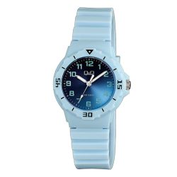   Q&Q gyerek karóra, quartz, kék színű műanyag tok, sötétkék színű számlap, kék színű műanyag szíj, VR19J020Y