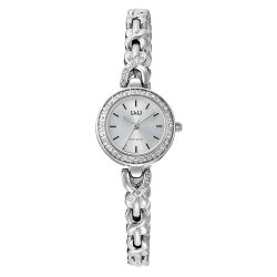   Q&Q női karóra, quartz, ezüst színű fémtok, ezüst színű számlap, ezüst színű fémcsat, F08A-001PY