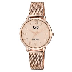   Q&Q női karóra, quartz, rózsaarany színű fémtok, rózsaarany színű számlap, rózsaarany színű acél karcsat, Q26B-001PY