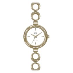   Q&Q női ékszeróra, quartz, arany színű tok és csat, fehér számlap, F645J001Y