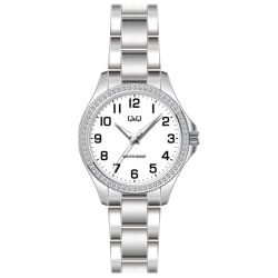   Q&Q női fémcsatos karóra, quartz, ezüst színű tok és csat, fehér számlap, C223J204Y