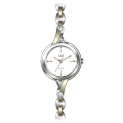   Q&Q női  quartz ékszeróra, bicolor színű  tok és csat, fehér számlap, F637J401Y