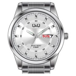   Q&Q férfi  quartz karóra, ezüst színű  fém tok és csat, ezüst színű számlap, A208J201Y