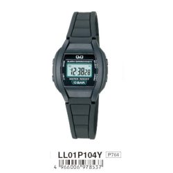   Q&Q női műanyag LCD karóra, fekete színű  tok és csat, LL01P104Y