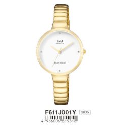 Q&Q női ékszeróra, quartz, arany színű, F611J001Y