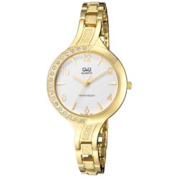   Q&Q női fémcsatos karóra, quartz, arany színű tok, F551J004Y
