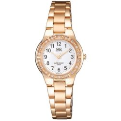   Q&Q női fémcsatos karóra, quartz, rózsaarany színű tok, Q691J004Y