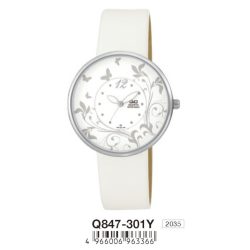   Q&Q női szíjas karóra,quartz,ezüst színű tok, Q847-301Y