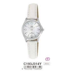   Q&Q női szíjas karóra, quartz, ezüst színű tok, C193J314Y