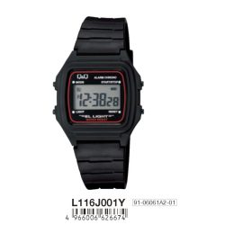   Q&Q női műanyag karóra, quartz/LCD, fekete színű, L116J001Y