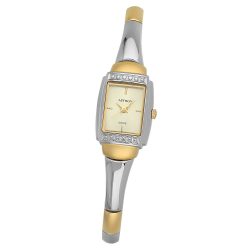   ASTRON 5185-5 női karóra, bicolor színű nemesacél tok, bicolor fémcsat, arany színű számlap, keményített ásványüveg, quartz szerkezet, cseppmentes vízállóság