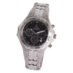   ASTRON 5197-1 férfi karóra, chronograph, ezüst színű nemesacél tok, ezüst színű nemesacél csat, fekete számlap, keményített ásványüveg, quartz szerkezet, 50 m (5 ATM) vízállóság