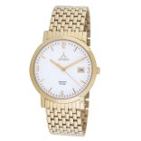 ASTRON 5680-0 férfi karóra, arany színű nemesacél tok, arany színű nemesacél csat, fehér számlap, zafír, quartz szerkezet, 50 m (5 ATM) vízállóság