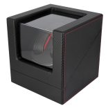 Óraforgató doboz, 2db órához, kívűl fekete műbőrborítású felület, belűl fekete textil