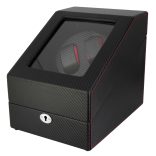 Óraforgató doboz, 2db+3db órához, kívűl fekete műbőrborítású felület, belűl fekete textil