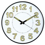 Falióra, quartz, fekete színű műanyag tok, fehér számlap, foszforeszkáló jelzések