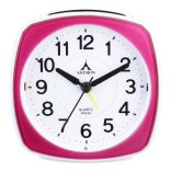 Astron ébresztőóra, quartz, rózsaszínű műanyag tok, sweep (halk járású)