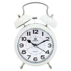   Merion fém ébresztőóra, quartz, fehér színű fémtok, arab számos fehér számlap