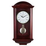 Merion ingás fa falióra, quartz, hangjelzés nélküli, mahagóni színű, római számos fehér színű számlap