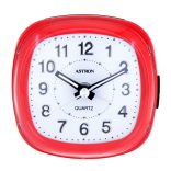 Astron ébresztőóra, quartz, piros színű tok, LED-es fehér számlap
