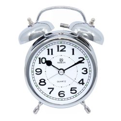 Merion fém ébresztőóra, quartz, ezüst színű, 3,5^