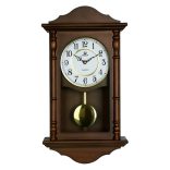 Merion ingás fa falióra, quartz, dió színű tok, fehér arab számos számlap