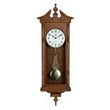 Merion ingás fa falióra, quartz, 1/1 westminster, dió színű, fehér arab számos számlap