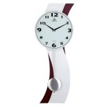 Merion ingás fa falióra, quartz, ezüst és mahagóni színű, arab számos számlap