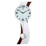 Merion ingás fa falióra, quartz, ezüst és dió színű, arab számos számlap