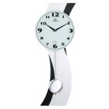 Merion ingás fa falióra, quartz, ezüst és fekete színű, arab számos számlap