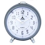 Astron ébresztőóra, quartz, metál szürke színű tok, kék LED-es számlap