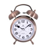 Merion fém ébresztőóra, quartz, barna, 3.5^