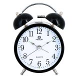 Merion fém ébresztőóra, quartz, fekete színű fémtok, arab számos fehér számlap