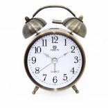 Merion fém ébresztőóra, quartz, barna szín, 3^