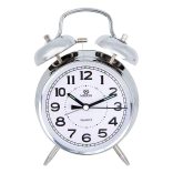 Merion fém ébresztőóra, quartz, ezüst szín, 4^