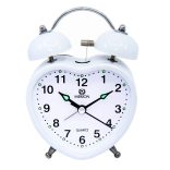 Merion fém ébresztőóra, quartz, fehér színű (szív alakú)