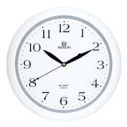   Merion falióra, quartz, fehér színű műanyag tok, sweep (halk járású), fehér színű arab számos számlap