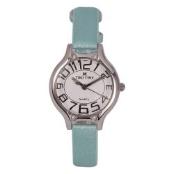   Tiko Time női karóra, ezüst színű fémtok, kék színű szíj, fehér számlap, quartz szerkezet, cseppmentes vízállóság