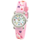 Tiko Time karóra gyerekeknek, quartz, 3D figurás rózsaszín alapon lovacskás szíj
