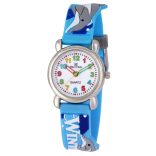 Tiko Time karóra gyerekeknek, quartz, 3D figurás kék alapon delfines szíj